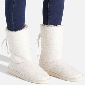 NEW White wrap around boots